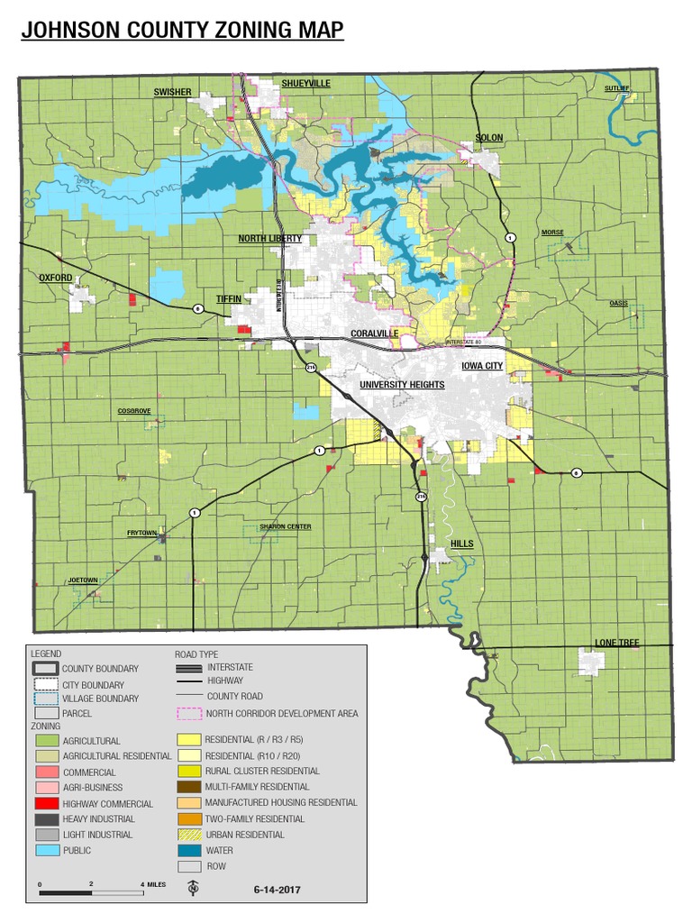 Johnson County Zoning Map (2017) PDF Road Transport Transport