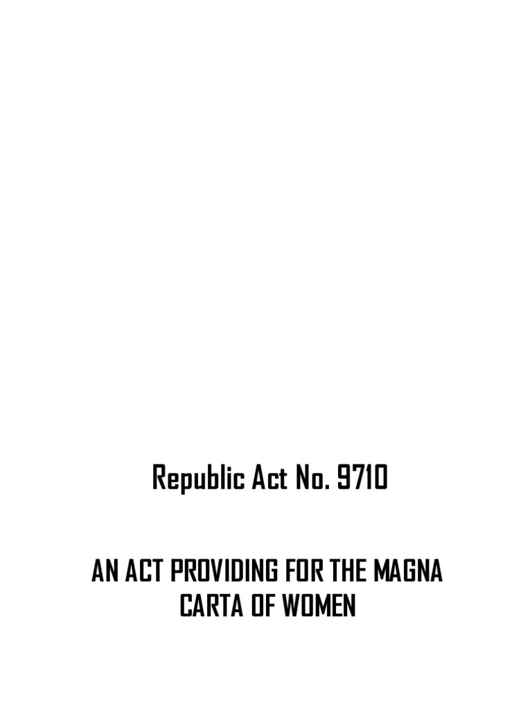 Ra 9710 | PDF | Human Rights | Gender Equality