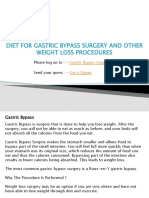 Diet For Gastric Bypass Surgery and Other Weight Loss Procedures