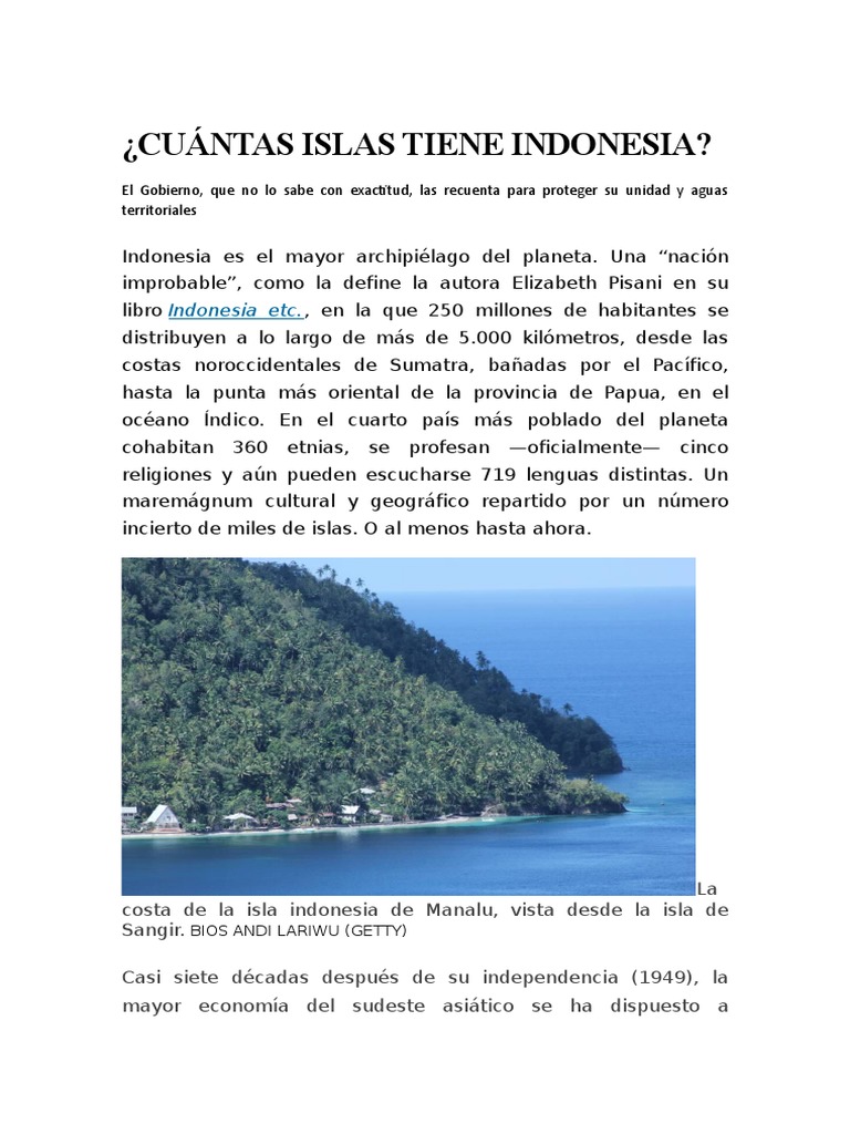 Cuántas Islas Tiene Indonesia | Indonesia | Aguas ...