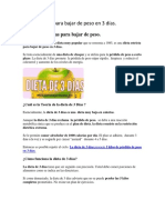 Dieta Estricta Para Bajar de Peso en 3 Días