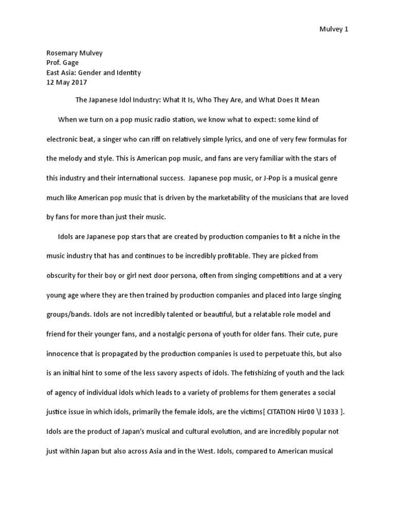 Japanese Idols In Jpop Final Paper Pdf Japan Entertainment