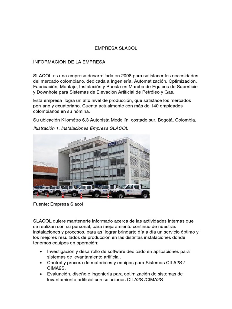 Innovaciones de SLACOL en Petróleo y Gas | PDF | Petróleo | Colombia
