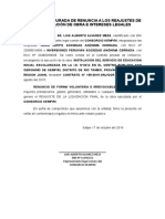 Declaración Jurada de Renuncia A Los Reajustes de La Liquidación de Obra e Intereses Legales