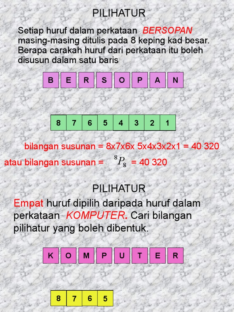 Pilih Atur Dan Gabungan