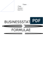 Business Statistics Formulas