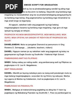 Emcee Script For Graduation Pdf