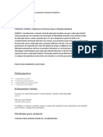 Chamadas de Textos para Os Próximos Números Temáticos