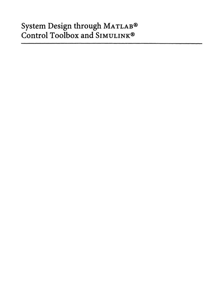 System Design Through Matlab Control Toolbox and Simulink | PDF ...