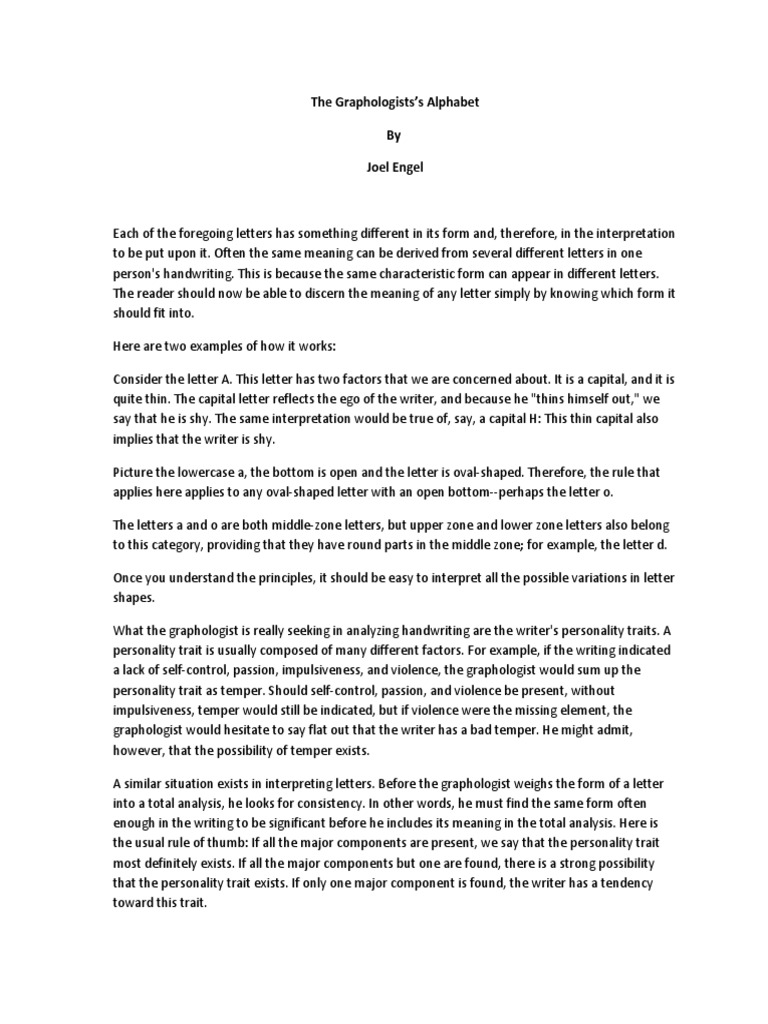 The Graphologists Alphabet | PDF | Graphology | Homosexuality
