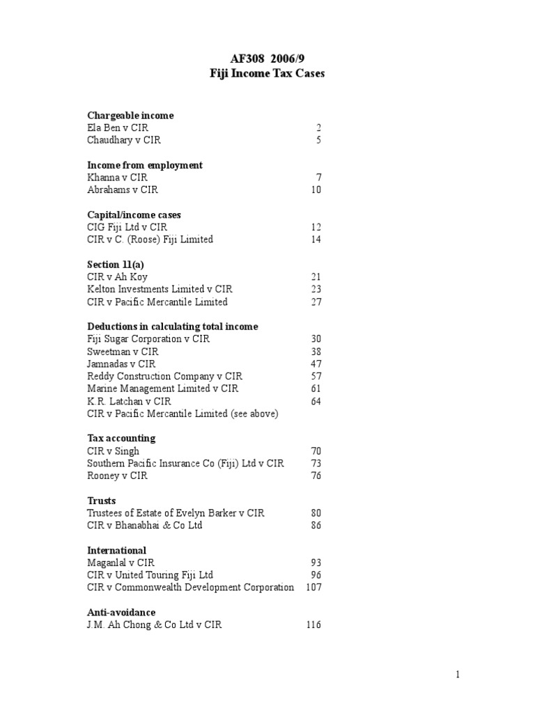 Fiji Tax Cases 20069.doc Tax Deduction Taxes