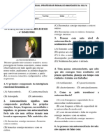 Eja: Avaliação de Ensino Religioso - 6º e 7º Ano - Autoconsciência