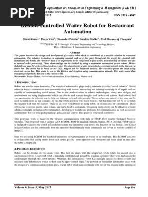 robot waiter project