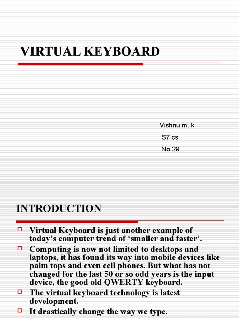 Virtual Keyboard Technology Overview | PDF | Infrared | Personal ...
