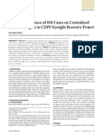 Nursing Experience of 850 Cases On Centralized Cataract Surgery in CDPF Eyesight Recovery Project
