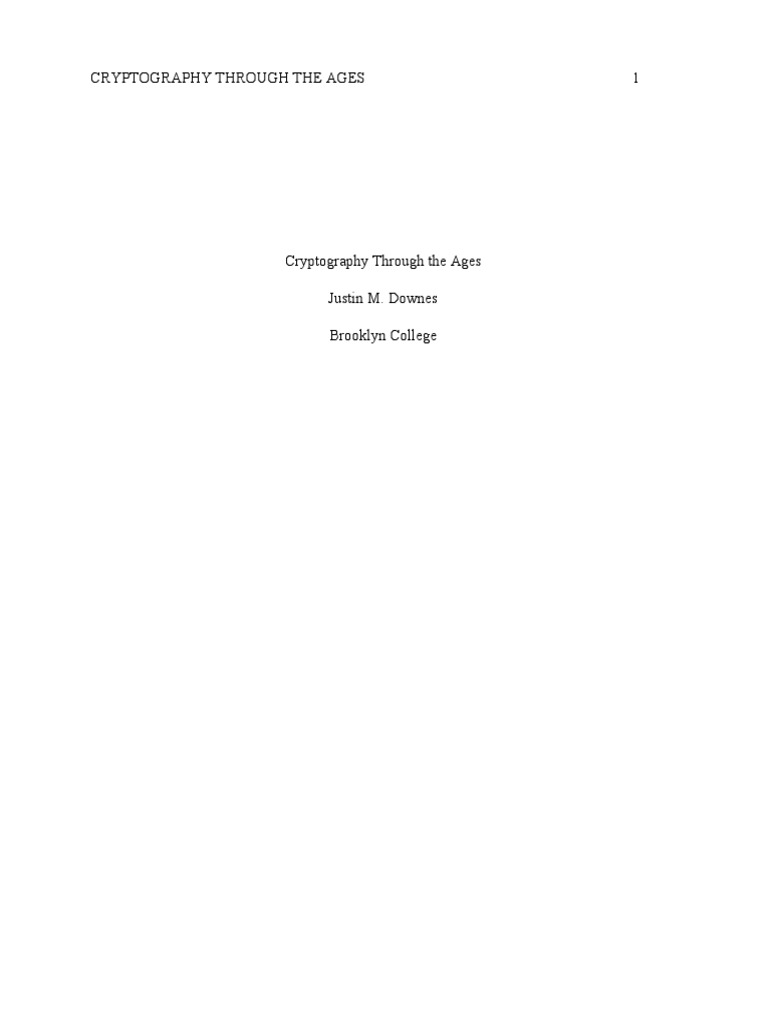 Cryptography Report | Download Free PDF | Cipher | Cryptography