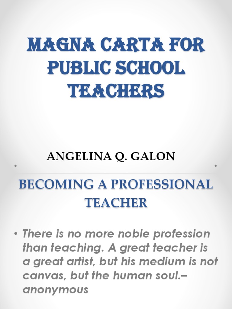 magna carta for public school teachers essay