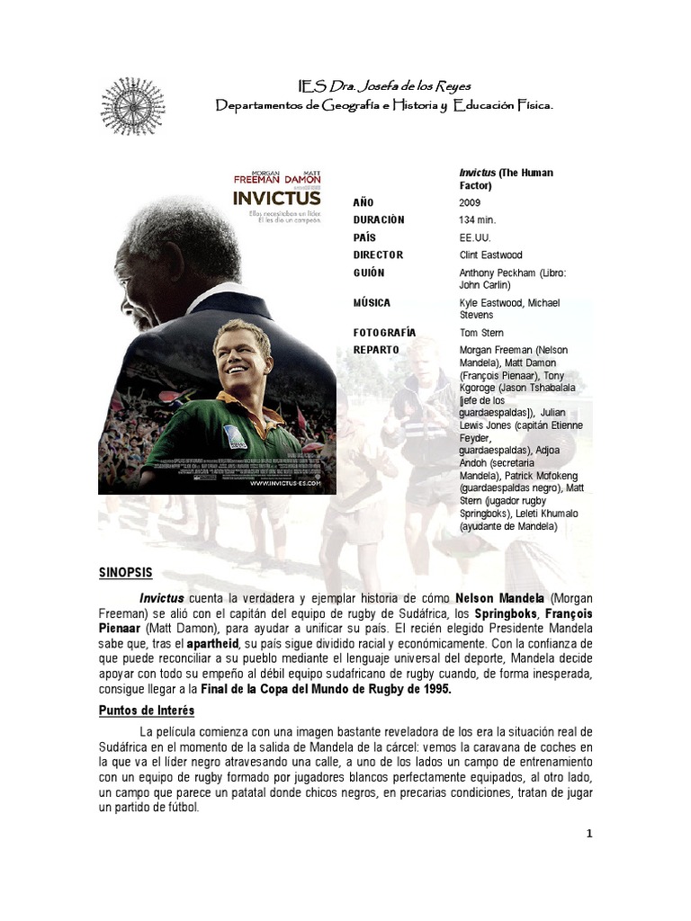 Invictus: Mandela y el Rugby en Sudáfrica | PDF | Deportes | Sindicato ...