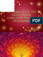 Welcome To The 3Rd Batch 500Mw Sumulator Training Programme