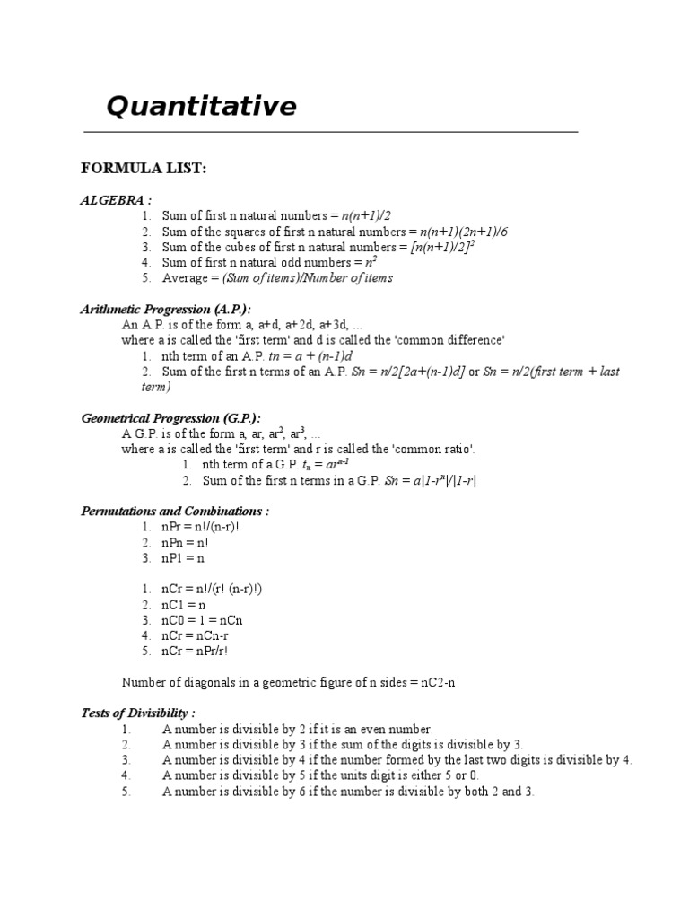 Quantitive Apt | PDF