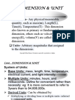 Mass & Energy Balance - Unit & Dimension