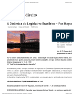 A Dinâmica do Legislativo Brasileiro – Por Mayra Matuck Sarak | Empório do Direito