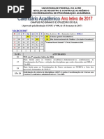 Calendário Acadêmico de 2017