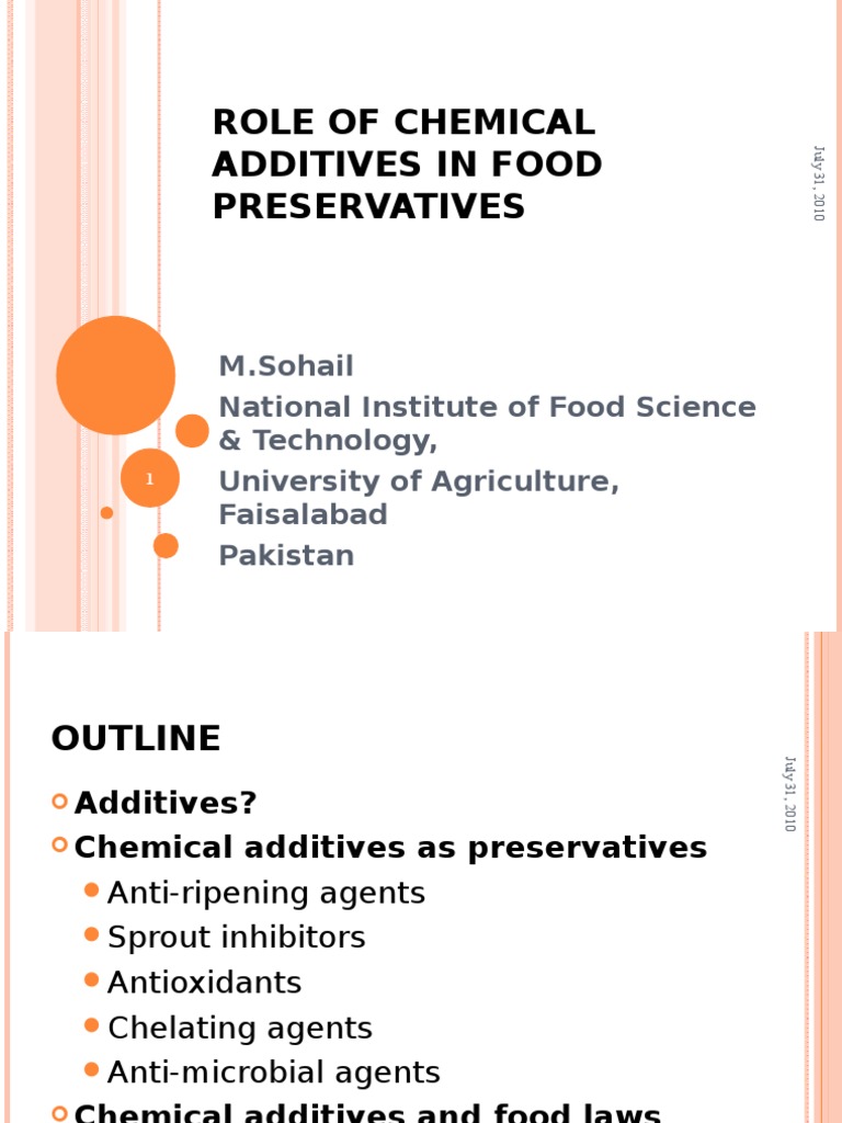 Chemical Additives in Food Preservation | PDF | Sulfur Dioxide ...