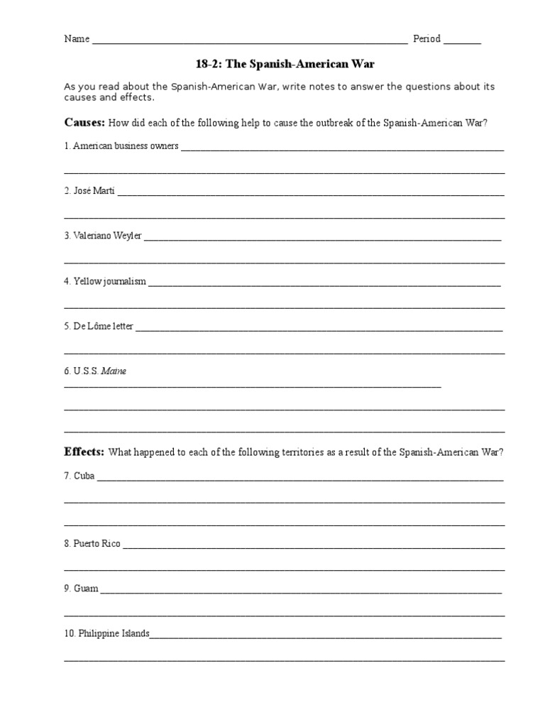 18 2 Worksheet | Warfare | Military