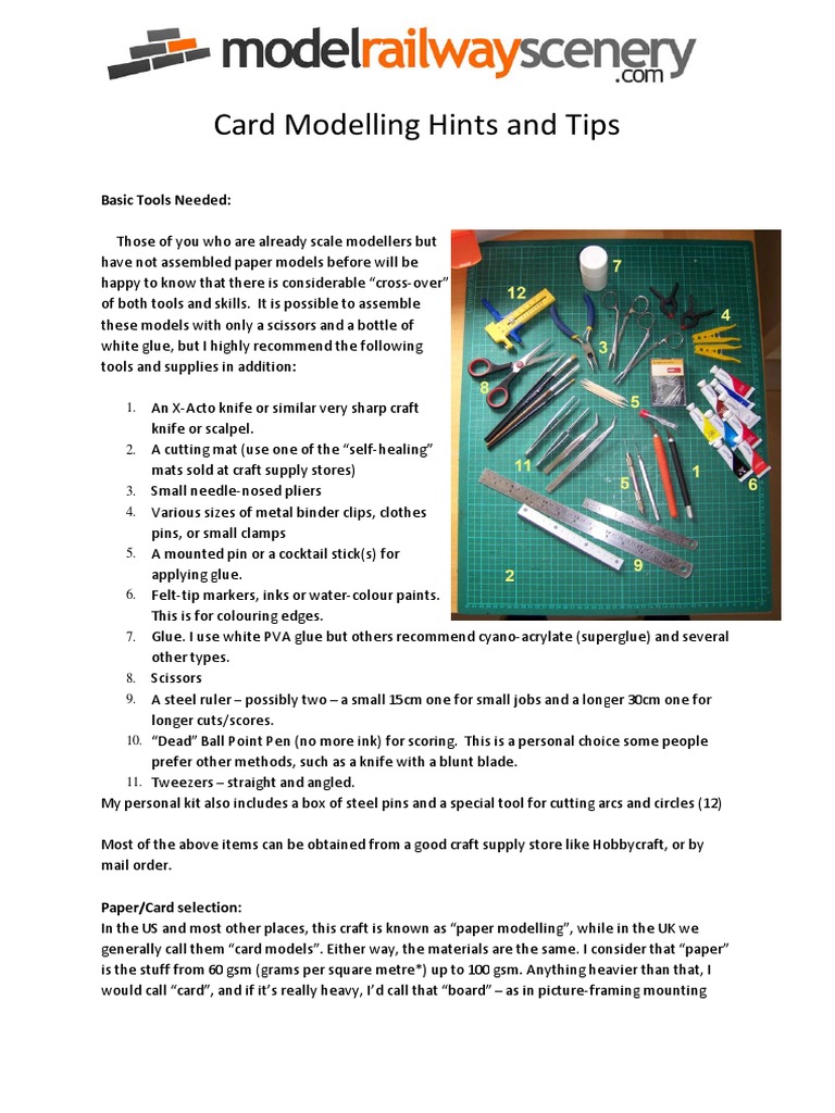 Card Modelling Tips and Techniques | PDF | Knife | Scissors
