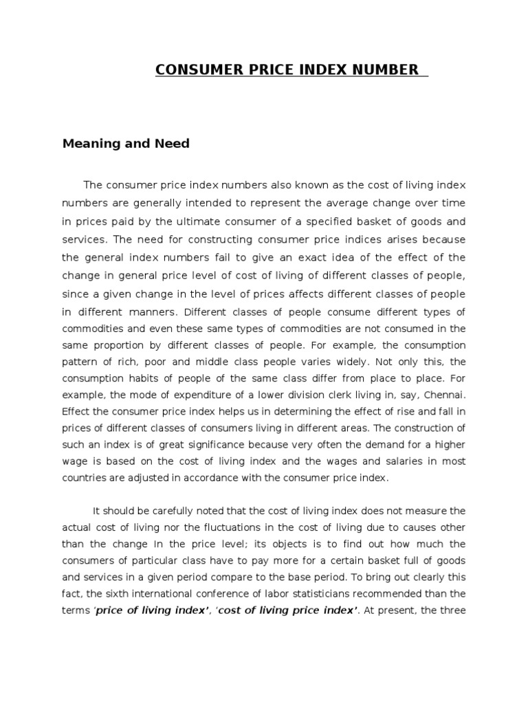 Understanding Consumer Price Index | PDF | Index (Economics) | Price ...