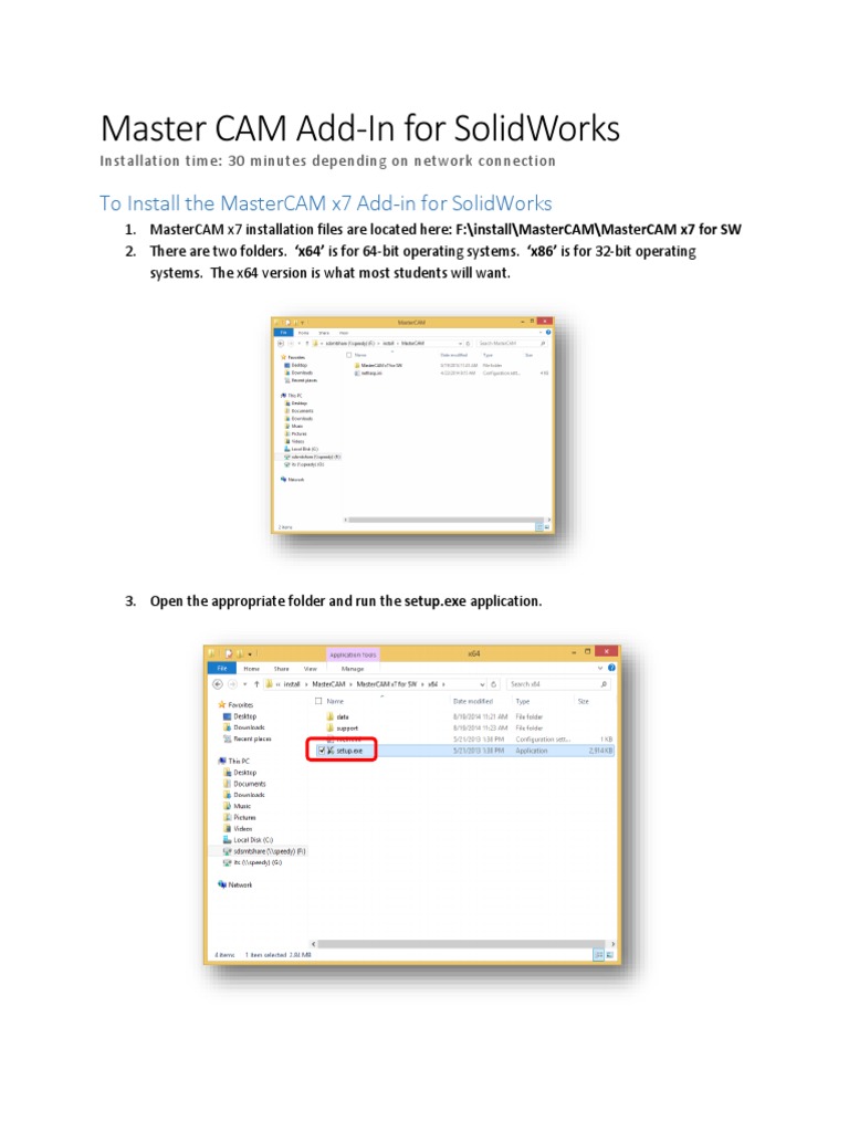 MasterCAM X7 Add-In Installation Guide | PDF | Installation (Computer ...