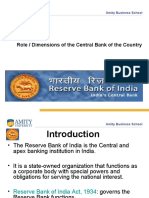 Role / Dimensions of The Central Bank of The Country: Amity Business School