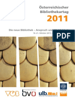 Oesterreichischer Bibliothekartag Tagungsprogramm 2011 PDF