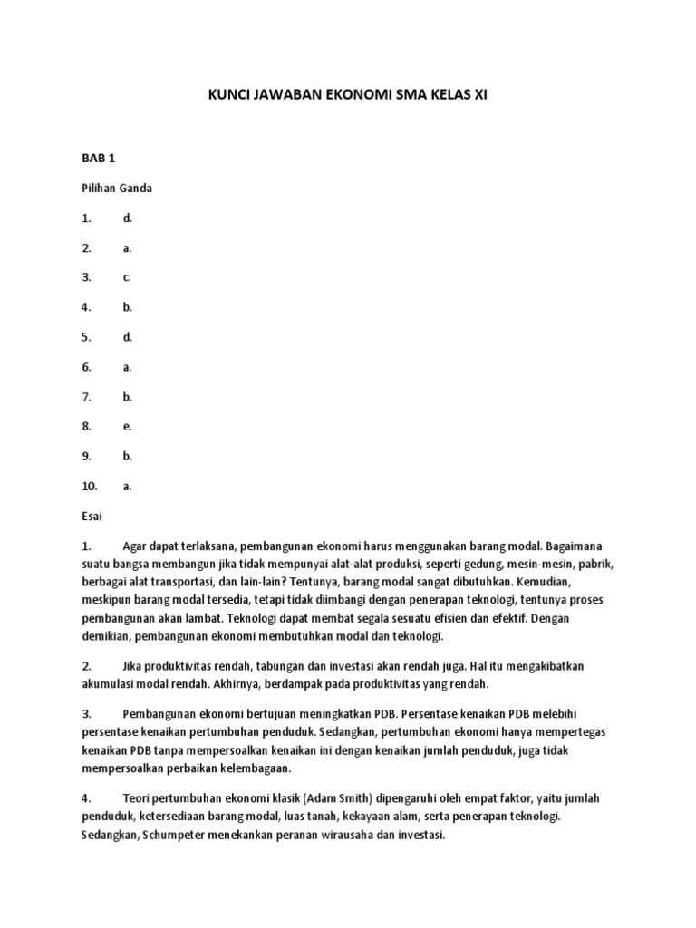 Soal Dan Pembahasan Ekonomi Kls Xi Semester 2