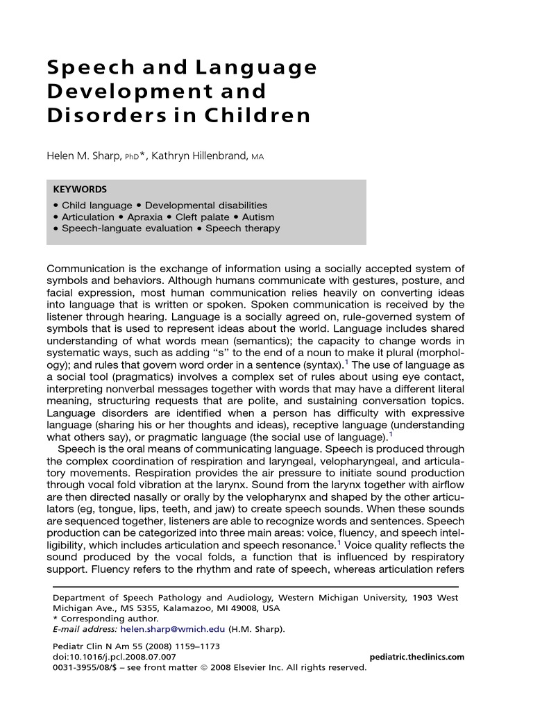 Child Speech and Language Disorders | PDF | Autism | Autism Spectrum
