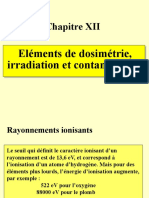Rayonnements 12 FEZ Dosimétrie irradiation contamination