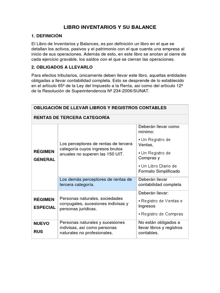 Libro de Inventarios y Balances: Guía Completa | PDF | Hoja de balance ...