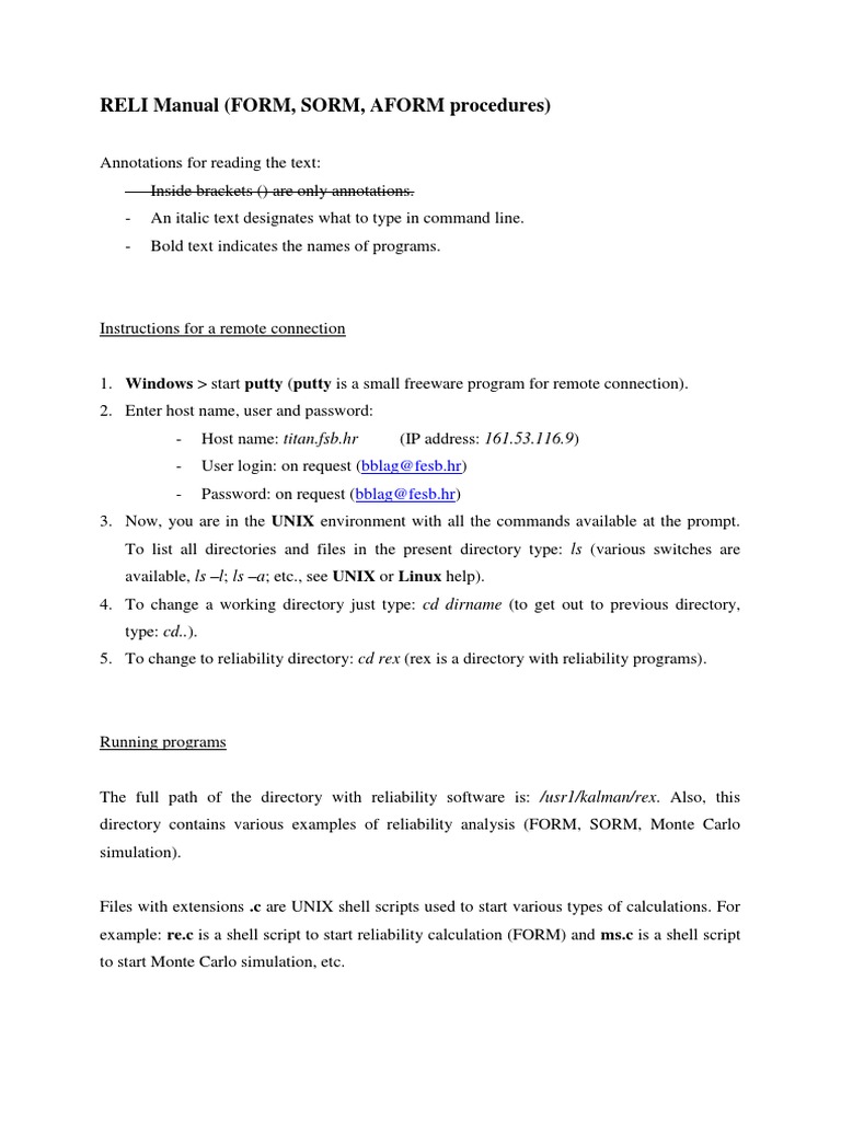 Reliability Manual v0.1 | PDF | Subroutine | Correlation And Dependence