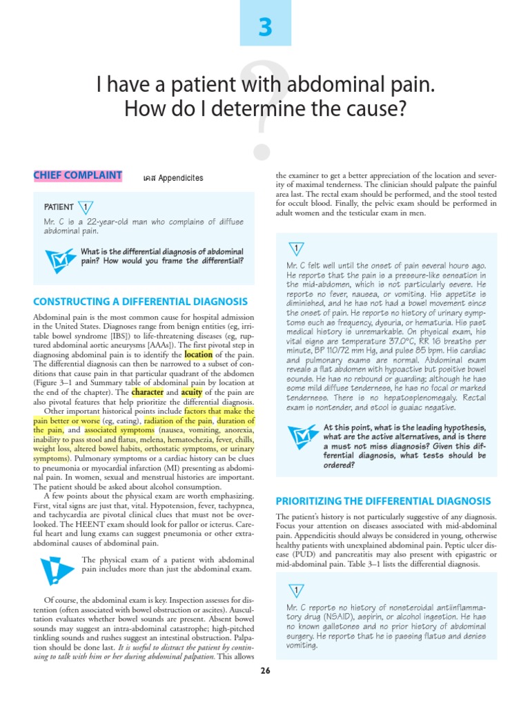 Differential Diagnosis of Abdominal Pain | PDF | Gastroenterology ...