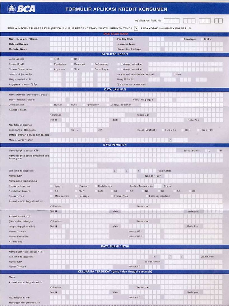 Formulir Kpr Bca Pdf