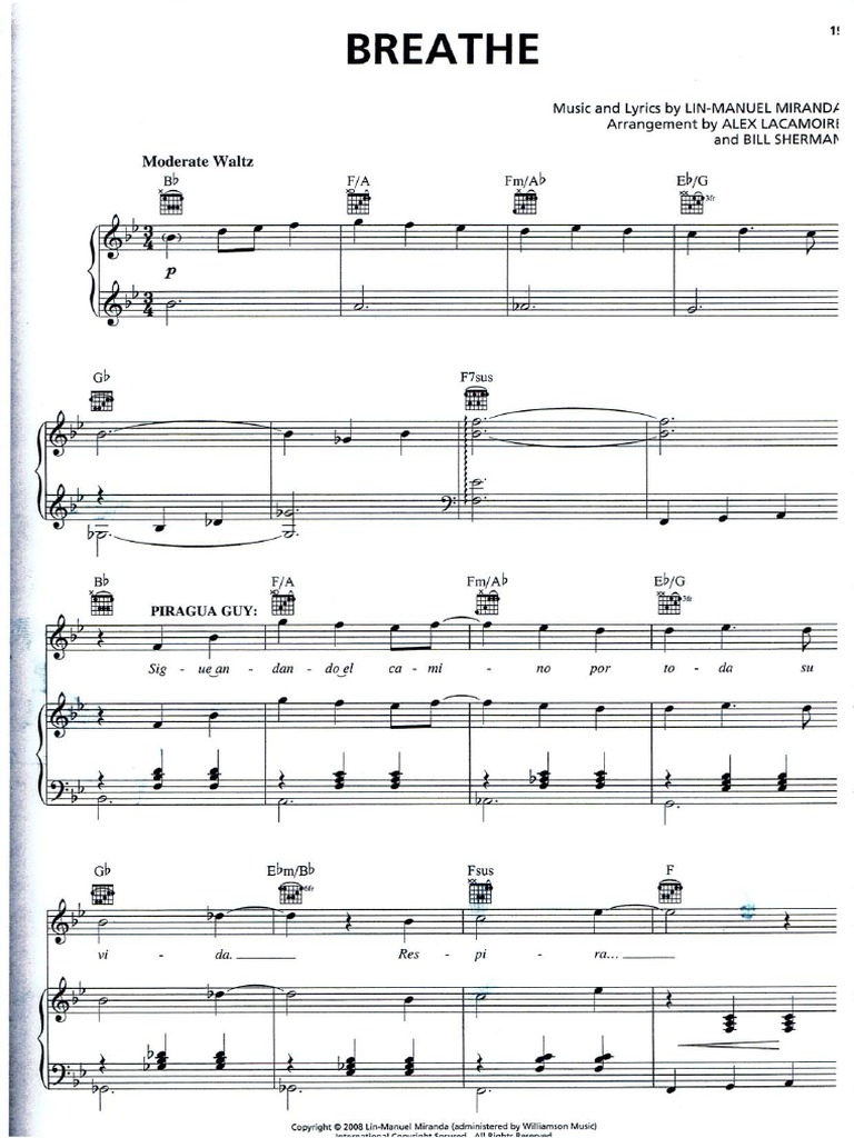 Breathe In the Heights Sheet Music