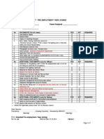 Pre Employment Joining Checklist