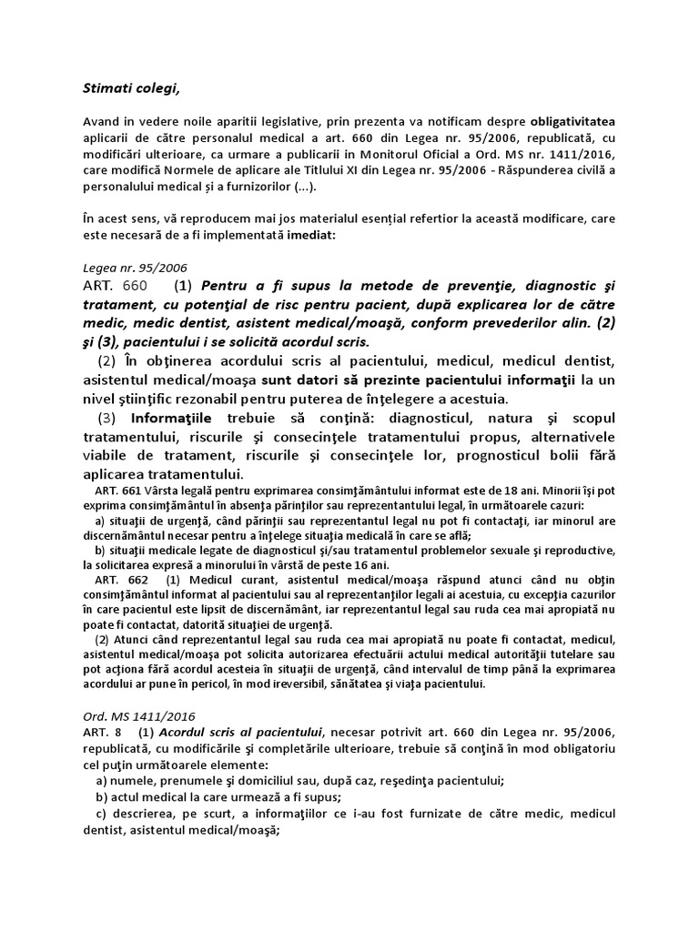 Mesaj Acord Pacient | PDF