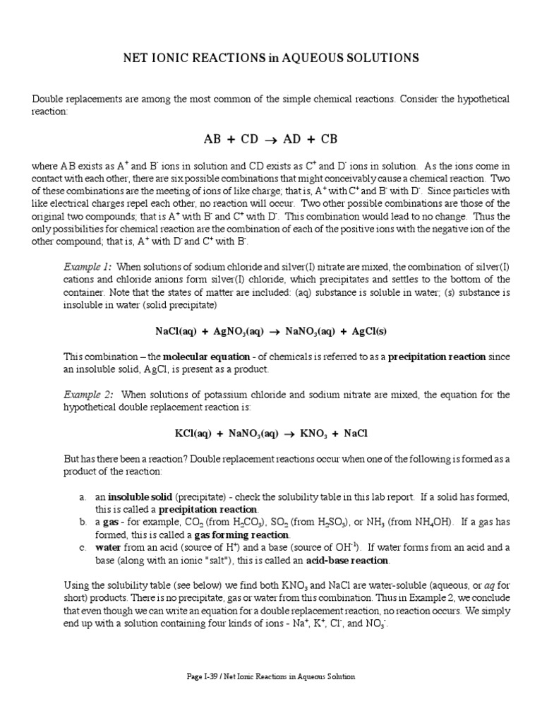 worksheet Precipitation Reactions Worksheet kno3 precipitation chemistry ion