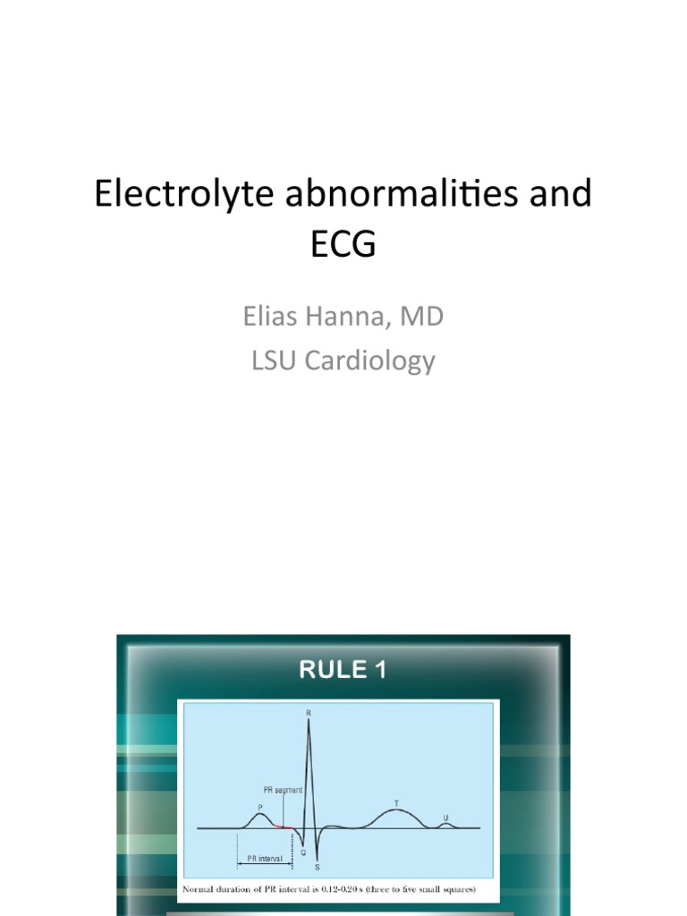 Electrolyte Abnormalities And Ecg Elias Hanna Md Lsu Cardiology Pdf