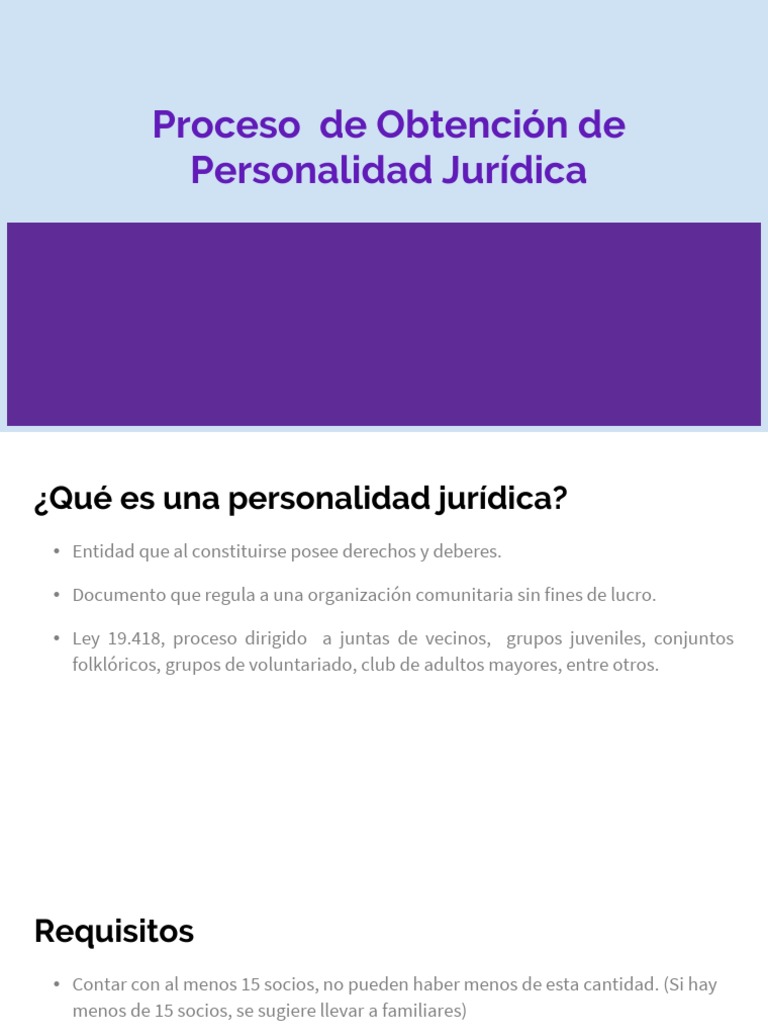 Obtener personalidad juridica Personalidad legal Alcalde