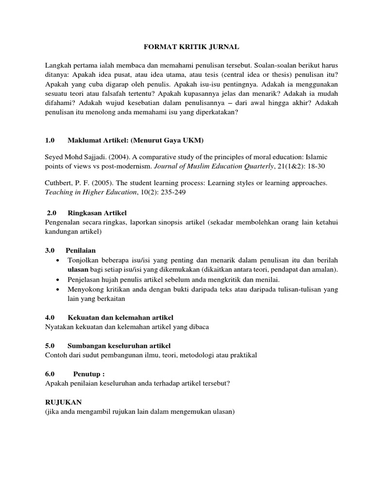 Format Analisis Jurnal Pdf