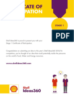 Shell Stage 1 Certificate of Participation