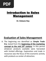 Introduction To Sales Management: Dr. Debasis Ray